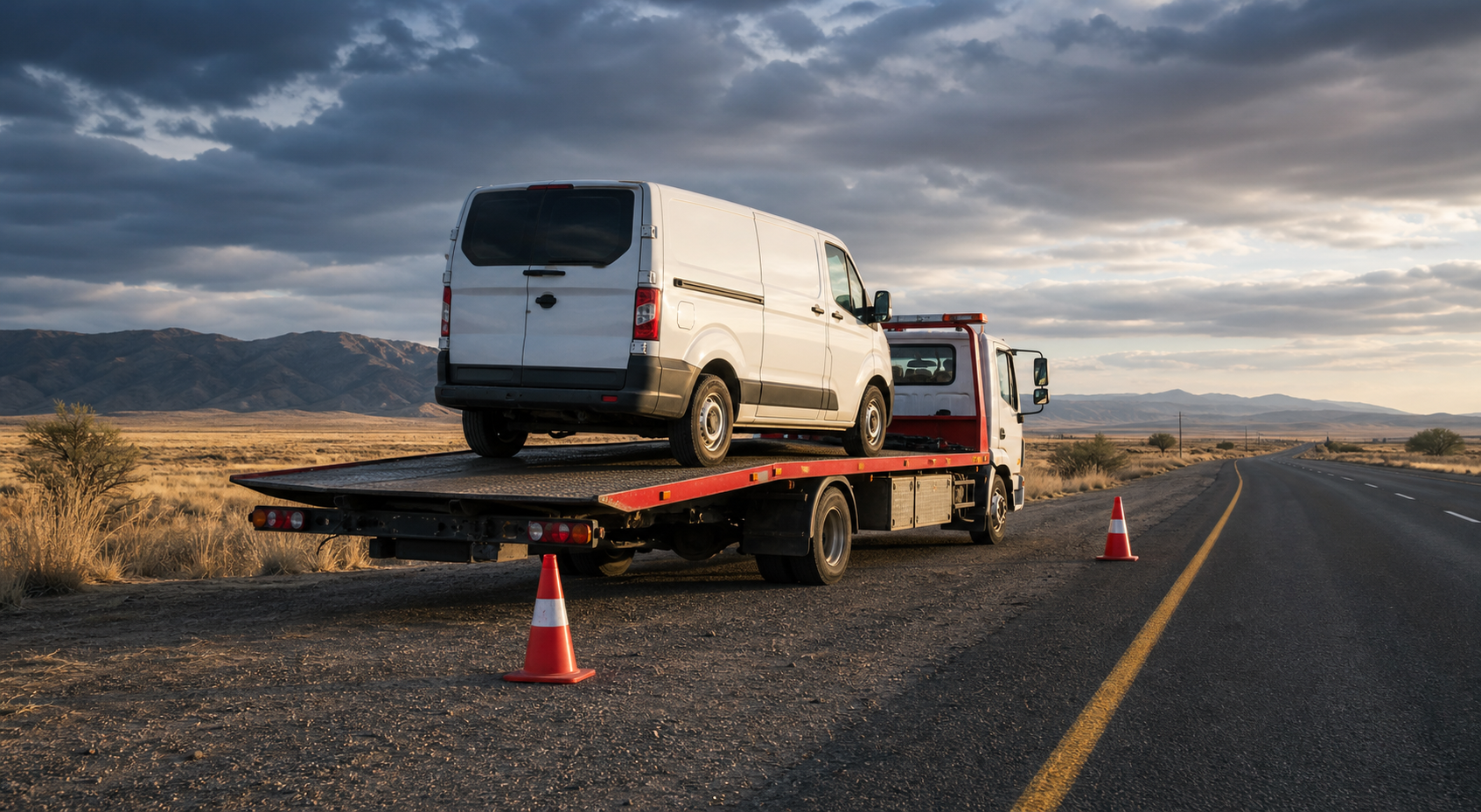 Roadside towing support vehicle